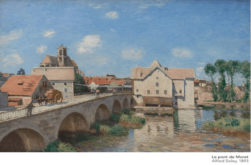 A photo that recreates the painting of Alfred Sisley