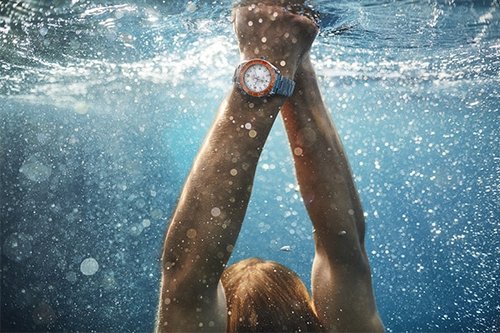 Summer shooting for Omega and its luxury watches underwater.