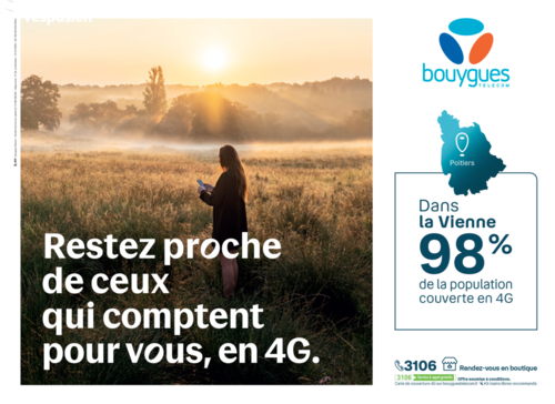 Visual of Bouygues Telecom's communication on its 4G network