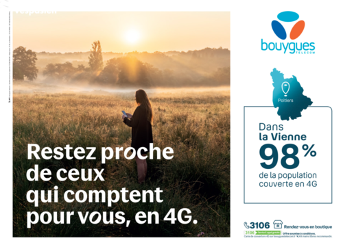 Visuel de communication Bouygues Télécom sur son réseau 4G