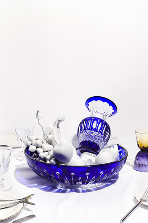 Staging of Saint Louis objects for the holidays.